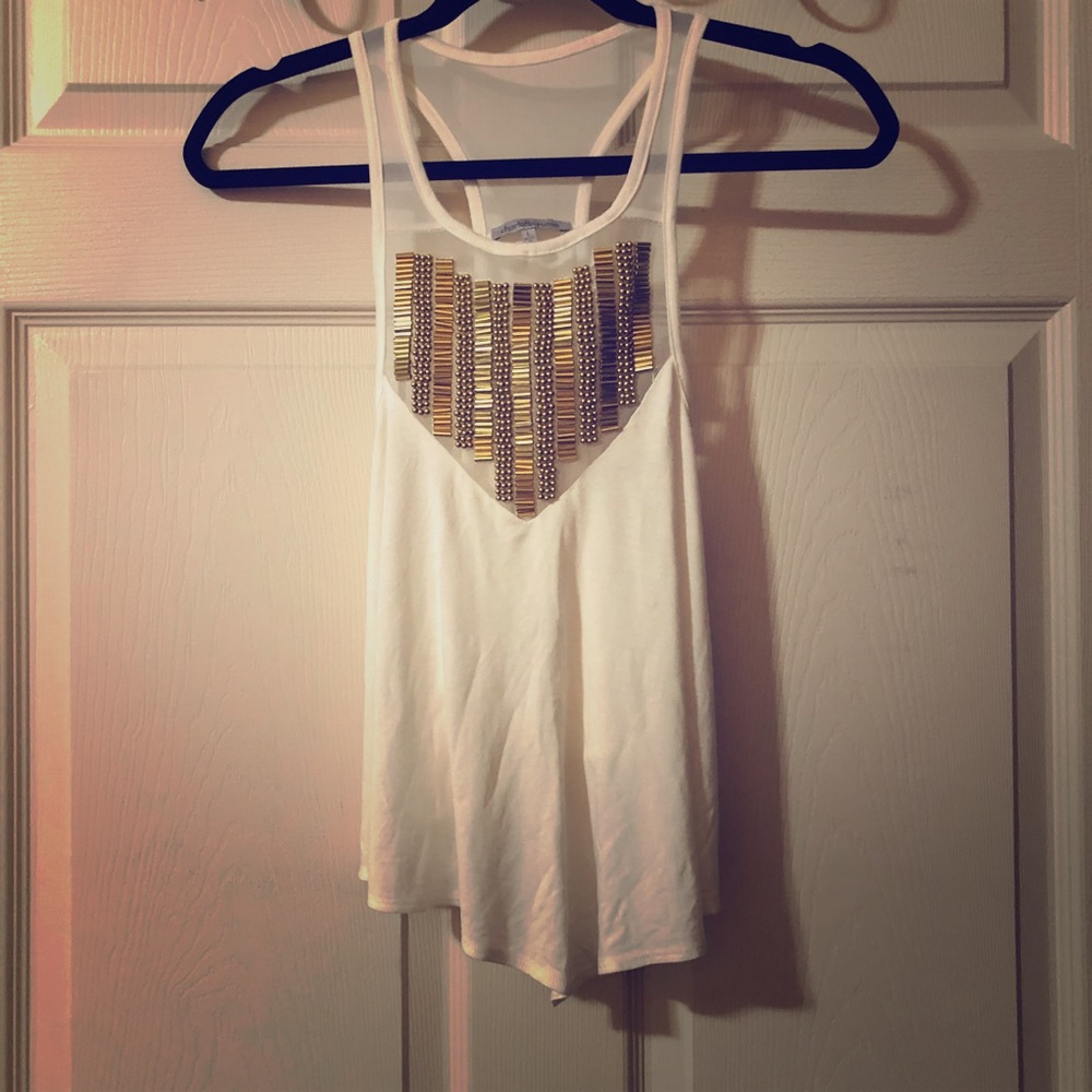 Charlotte Russe Beaded Halter Neck Top SIZE: LARGE